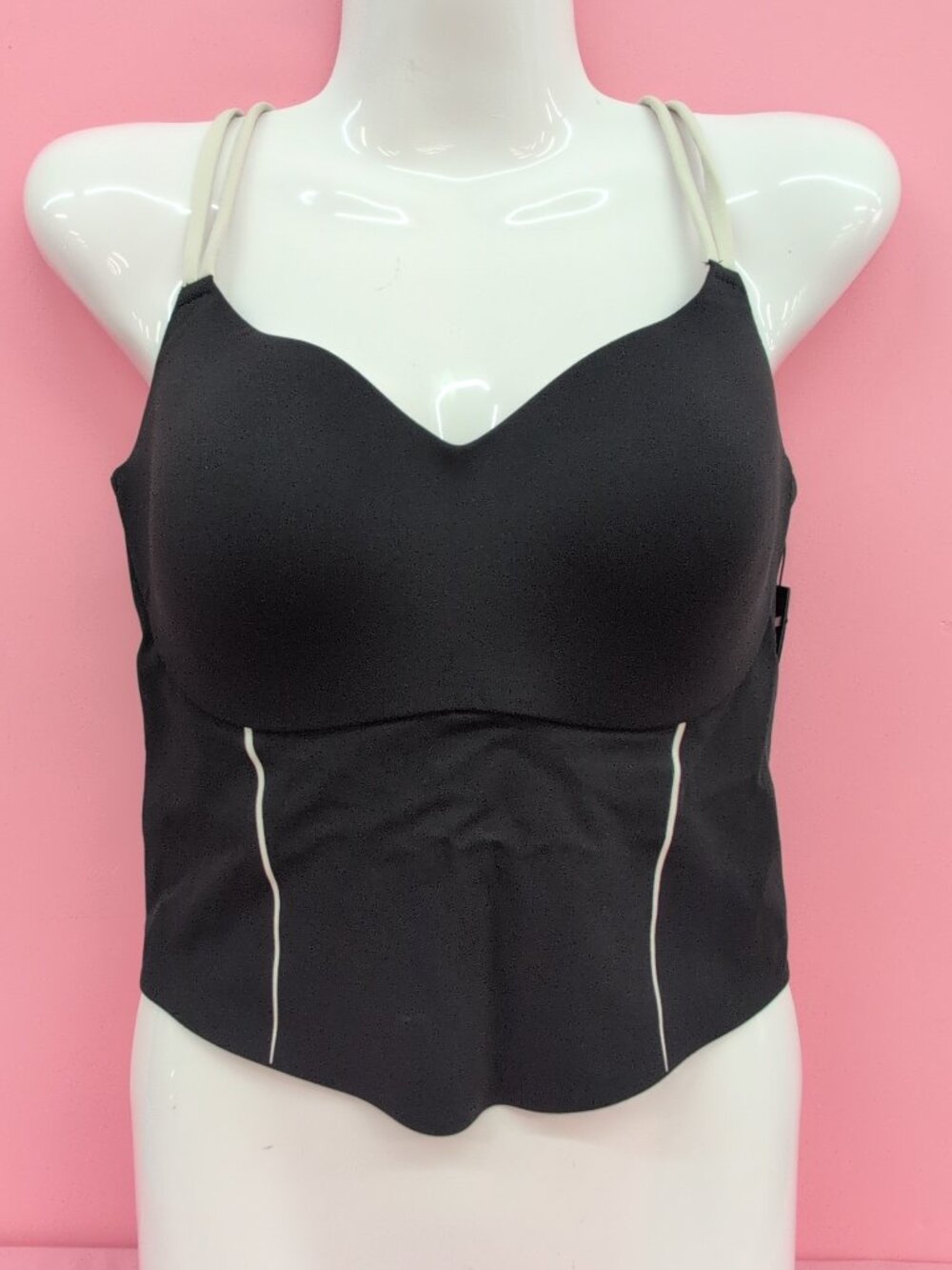 Victoria Secret VSX Elevate Chroma Contours Tank Top Large Black White